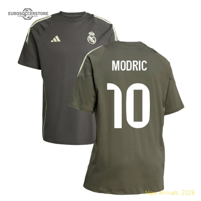 2025-2026 Real Madrid Training Tee (Utility Grey) (Modric 10)-Football Jersey Hub