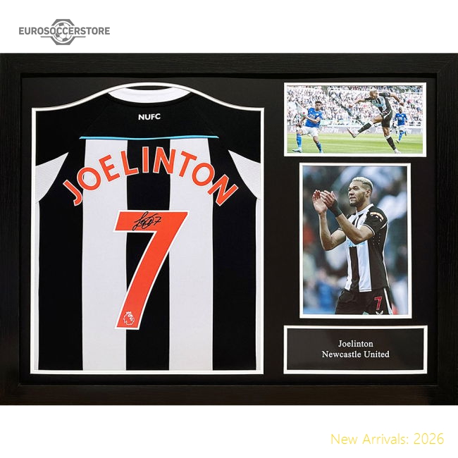 Newcastle United FC Joelinton Signed Shirt (Framed)-Football Jersey Hub