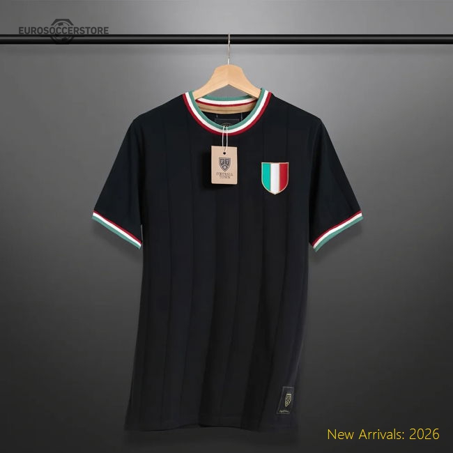 Vintage Italy Gli Azzurri Black Soccer Jersey-Football Jersey Hub