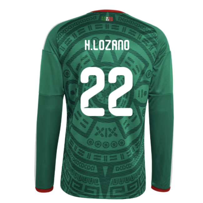 2026-2027 Mexico Long Sleeve Home Shirt (H.Lozano 22)-Football Jersey Hub