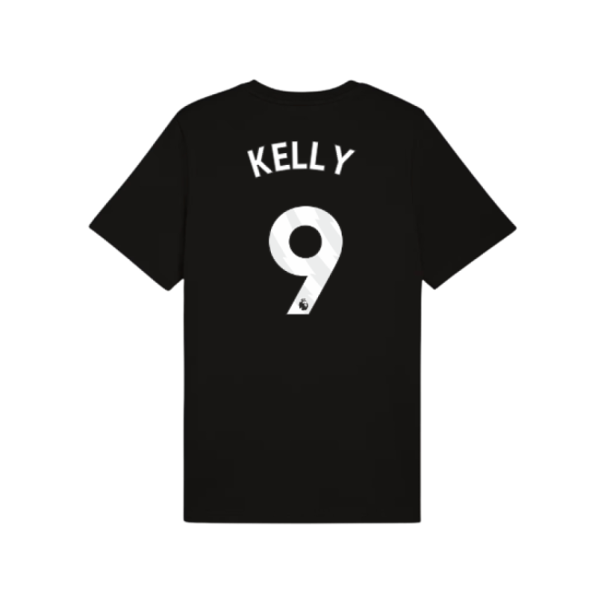 2025-2026 Man City FtblESS Tee (Black) (Kelly 9)-Football Jersey Hub