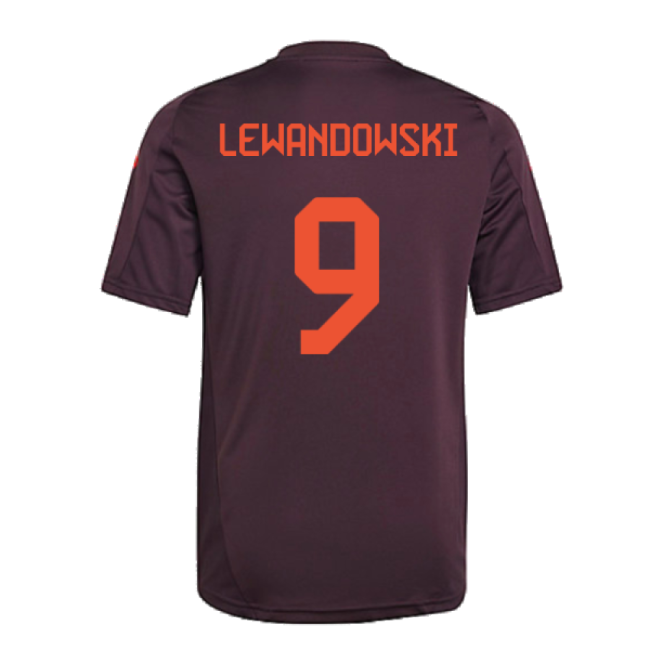 2024-2025 Bayern Munich Training Shirt (Shadow Maroon) - Kids (Lewandowski 9)-Football Jersey Hub