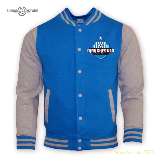 Man City College Baseball Jacket (sky Blue)-Football Jersey Hub