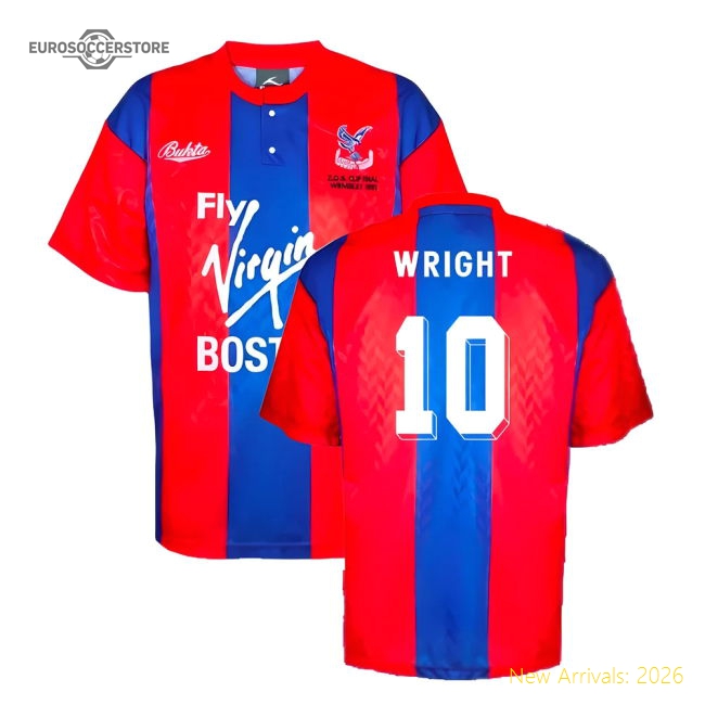 Crystal Palace 1991 ZDS Cup Final Shirt (Wright 10)-Football Jersey Hub