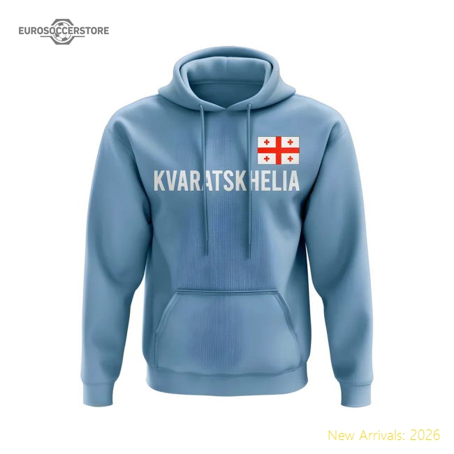 Khvicha Kvaratskhelia Georgia Name Hoody (Sky Blue)-Football Jersey Hub
