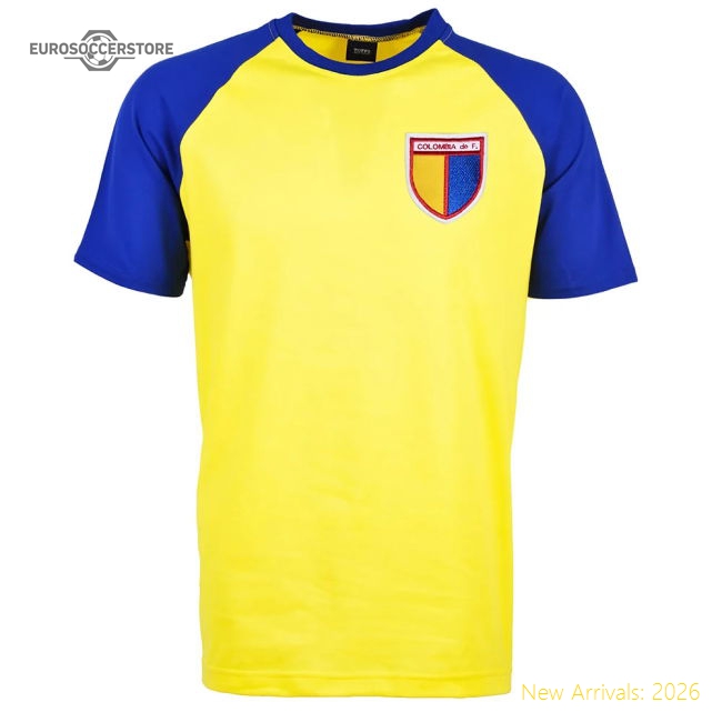 Colombia Raglan Sleeve Yellow/Royal T-Shirt-Football Jersey Hub