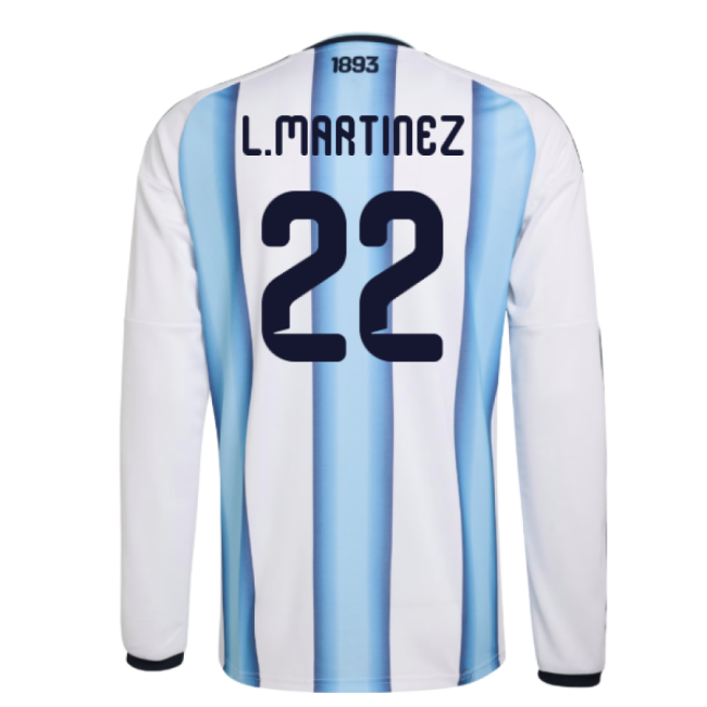 2026-2027 Argentina Long Sleeve Home Shirt (L.Martinez 22)-Football Jersey Hub