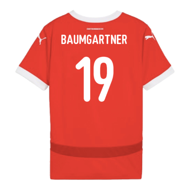 2024-2025 Austria Home Shirt (Kids) (Baumgartner 19)-Football Jersey Hub