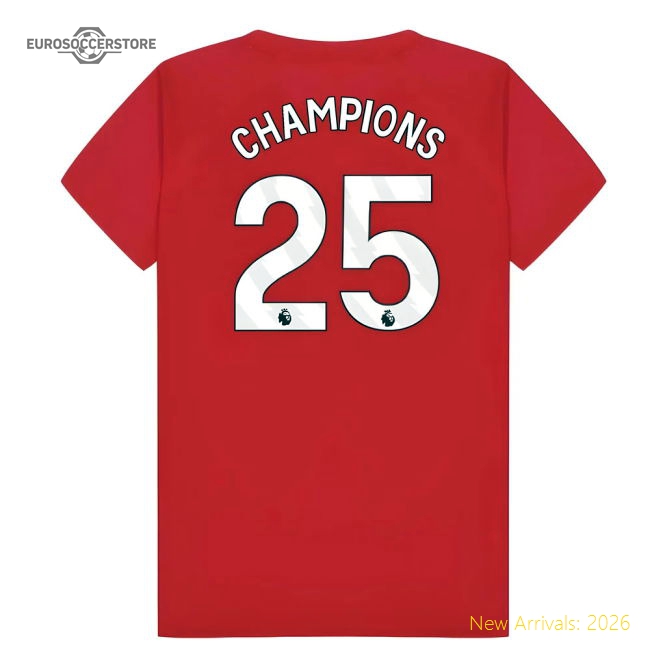 Arsenal Poly T-Shirt (Red) - Kids (Champions 25)-Football Jersey Hub