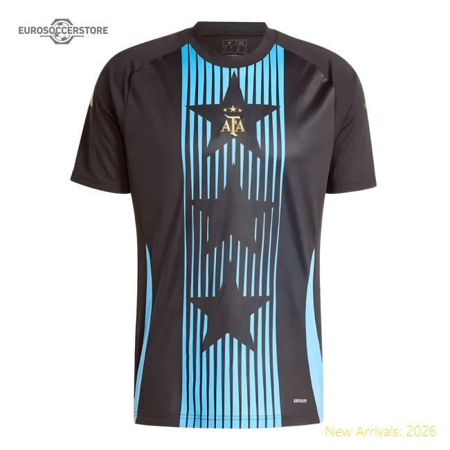 2024-2025 Argentina Pre-Match Shirt (Black)-Football Jersey Hub