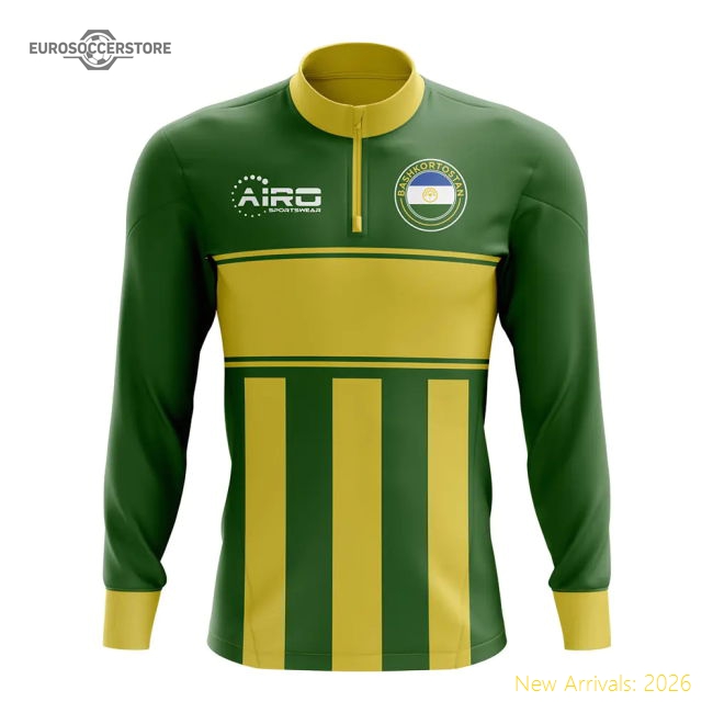 Bashkortostan Concept Football Half Zip Midlayer Top (Green-Yellow)-Football Jersey Hub