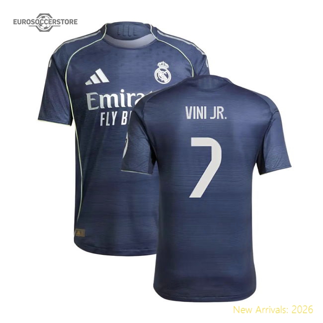 2025-2026 Real Madrid Authentic Away Shirt (Vini Jr. 7)-Football Jersey Hub