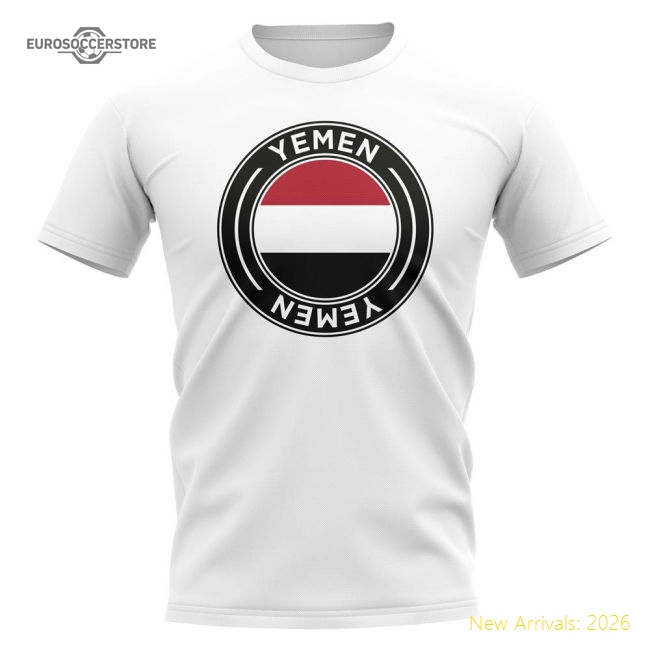Yemen Football Badge T-Shirt (White)-Football Jersey Hub
