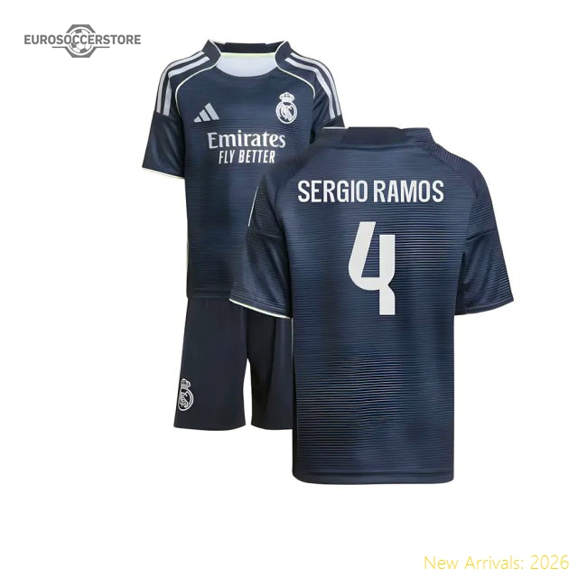 2025-2026 Real Madrid Away Mini Kit (Sergio Ramos 4)-Football Jersey Hub