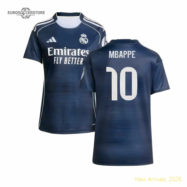 2025-2026 Real Madrid Authentic Away Shirt (Womens) (Mbappe 10)-Football Jersey Hub