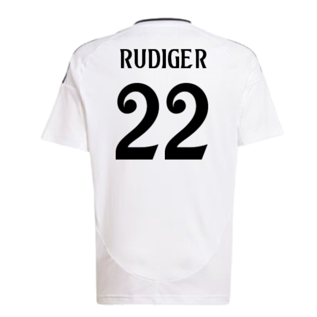 2024-2025 Real Madrid Home Shirt (Kids) (Rudiger 22)-Football Jersey Hub
