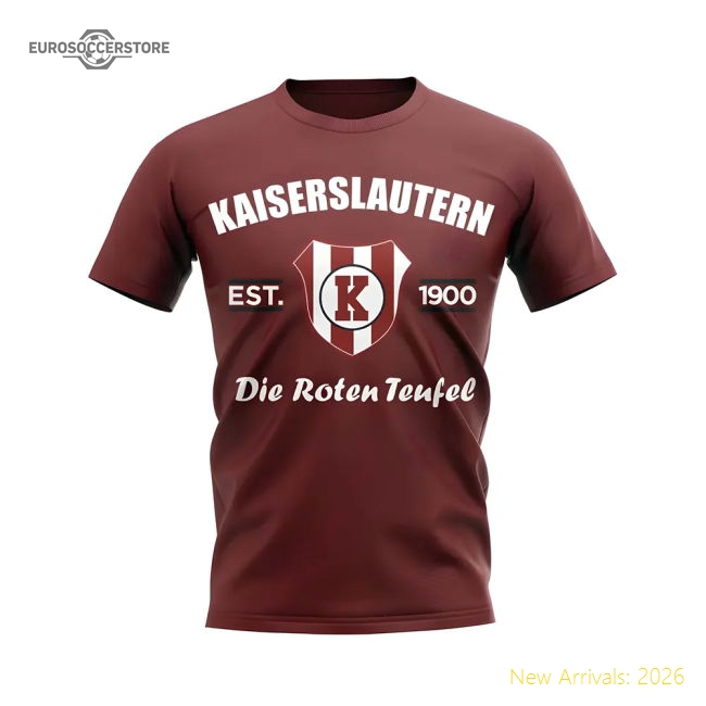 Kaiserslautern Established Football T-Shirt (Maroon)-Football Jersey Hub