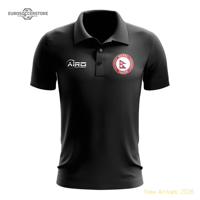 Nepal Football Polo Shirt (Black)-Football Jersey Hub