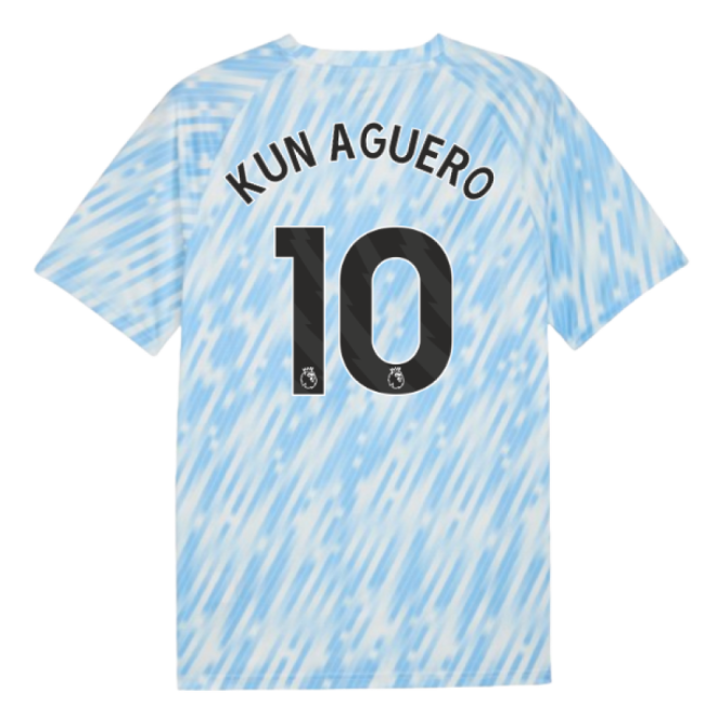 2025-2026 Man City Warm Up Jersey (Silver Sky) (Kun Aguero 10)-Football Jersey Hub