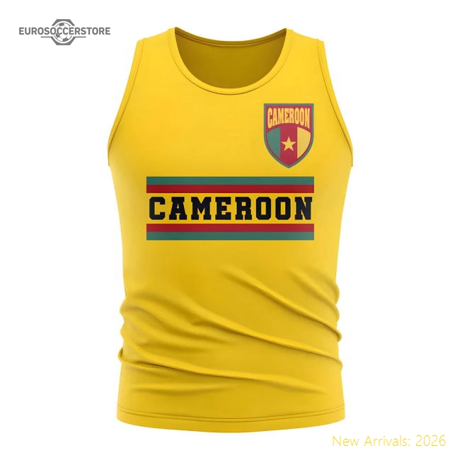 Cameroon Core Football Country Sleeveless Tee (Yellow)-Football Jersey Hub
