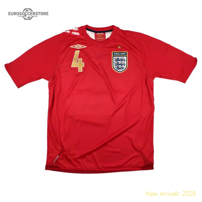 England 2006-08 Away (M) Gerrard #4 (Excellent)-Football Jersey Hub