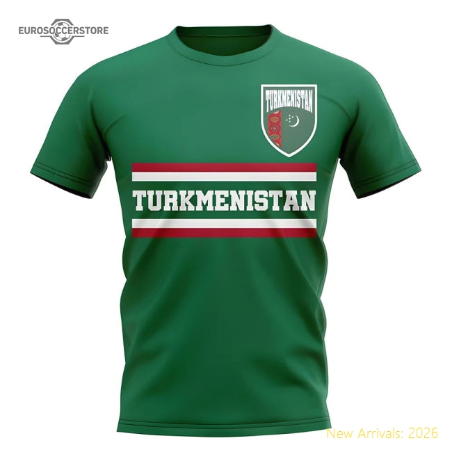 Turkmenistan Core Football Country T-Shirt (Green)-Football Jersey Hub
