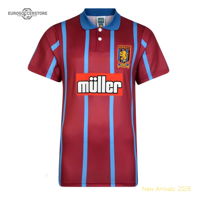 Score Draw Aston Villa 1994 Retro Football Shirt-Football Jersey Hub