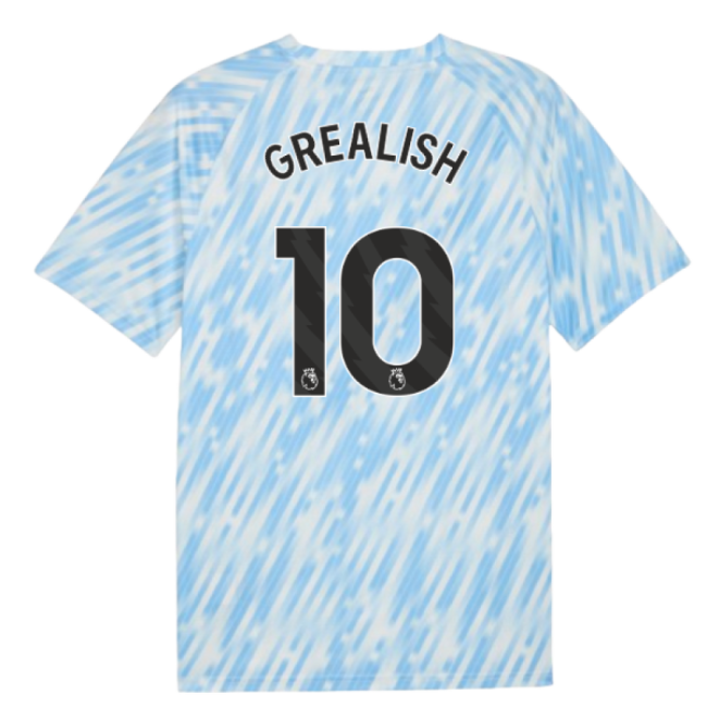 2025-2026 Man City Warm Up Jersey (Silver Sky) (Grealish 10)-Football Jersey Hub