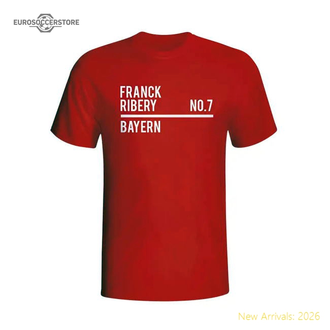Franck Ribery Bayern Munich Squad T-shirt (red) - Kids-Football Jersey Hub