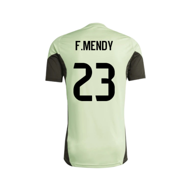 2025-2026 Real Madrid Training Tee (Almost Lime) - Kids (F.Mendy 23)-Football Jersey Hub