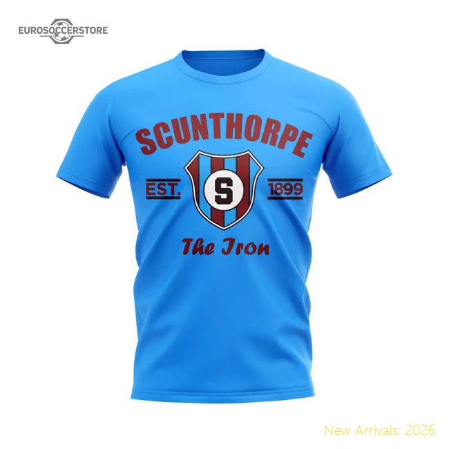 Scunthorpe Established Football T-Shirt (Sky)-Football Jersey Hub