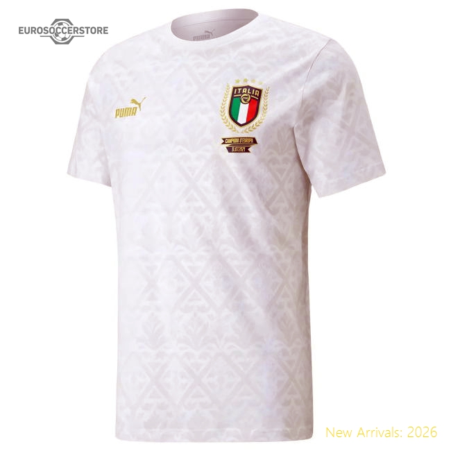 2021-2022 Italy Graphic Winner Tee (White) - Kids-Football Jersey Hub