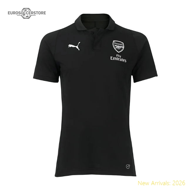 2018-2019 Arsenal Puma Casual Performance Polo Shirt (Black) - Kids-Football Jersey Hub