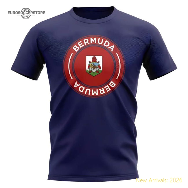 Bermuda Football Badge T-Shirt (Navy)-Football Jersey Hub