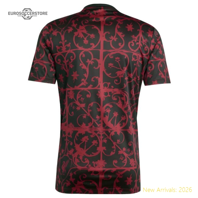 2025-2026 Liverpool Pre-Match Shirt (Black) (Darwin 9)-Football Jersey Hub