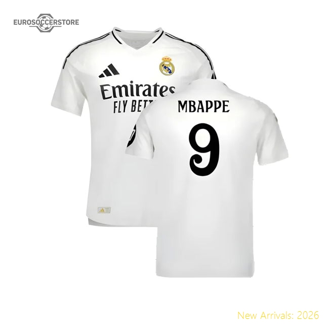 2024-2025 Real Madrid Authentic Home Shirt (Mbappe 9)-Football Jersey Hub