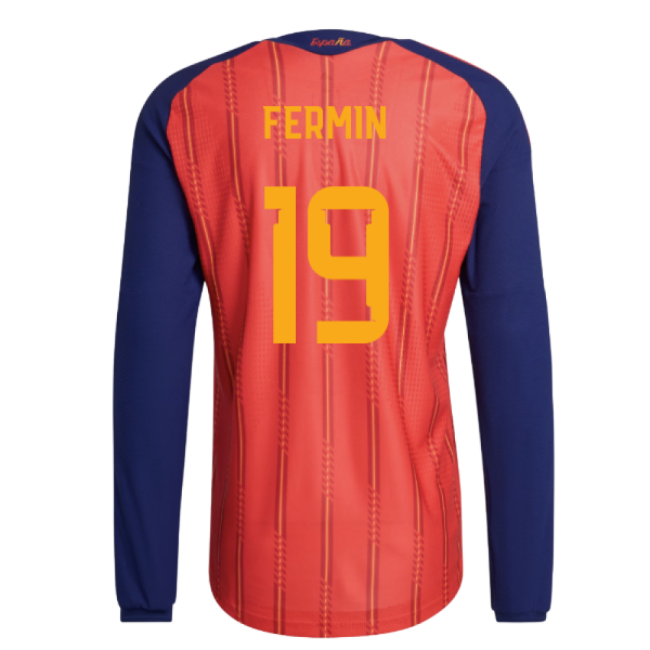 2026-2027 Spain Authentic Long Sleeve Home Shirt (Fermin 19)-Football Jersey Hub