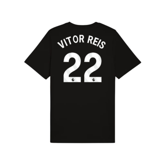 2025-2026 Man City FtblESS Tee (Black) (Vitor Reis 22)-Football Jersey Hub