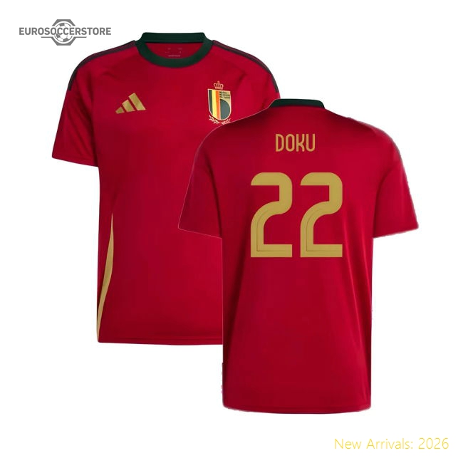 2024-2025 Belgium Home Fan Shirt (Doku 22)-Football Jersey Hub