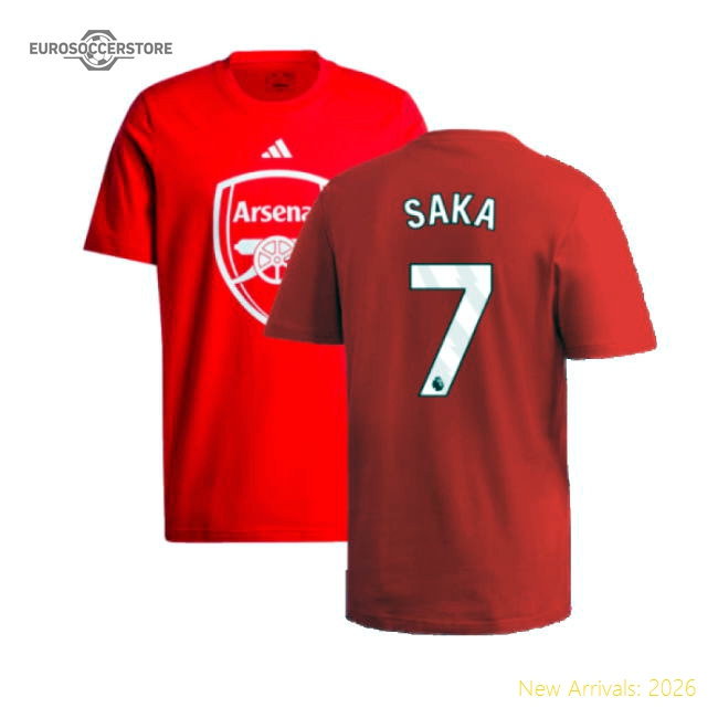 2024-2025 Arsenal DNA Graphic Tee (Red) (Saka 7)-Football Jersey Hub
