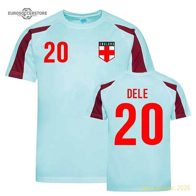 Dele Alli England Sports Training Jersey (White-Red)-Football Jersey Hub