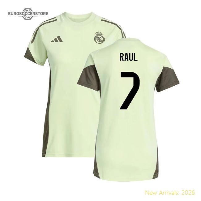 2025-2026 Real Madrid Training Jersey (Almost Lime) - Womens (Raul 7)-Football Jersey Hub