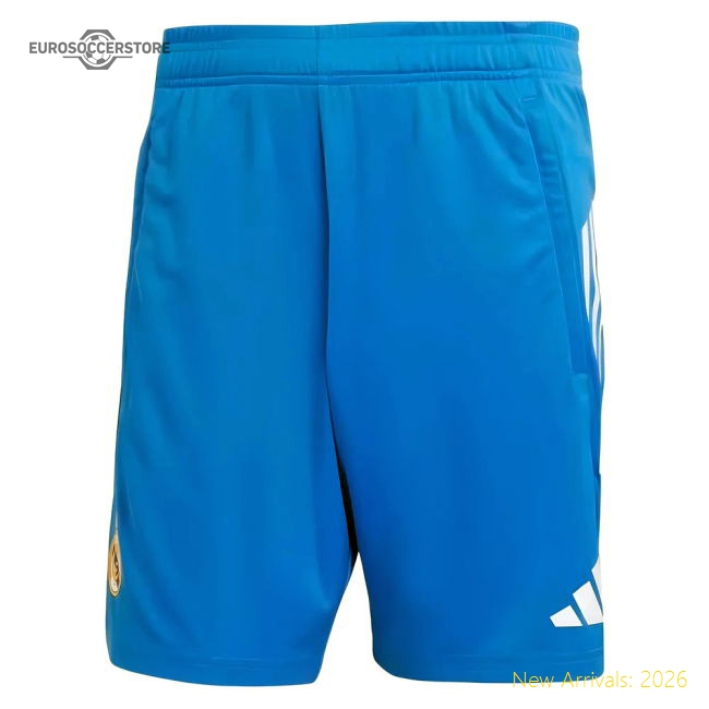 2025-2026 Real Madrid EU Training Shorts (Blue)-Football Jersey Hub