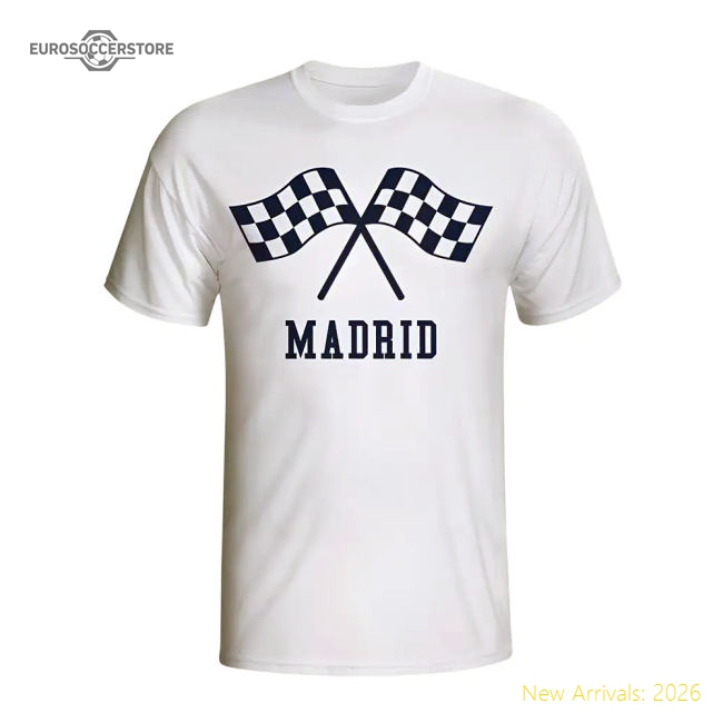 Real Madrid Waving Flags T-shirt (white)-Football Jersey Hub