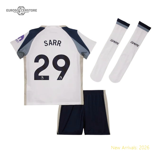 2025-2026 Tottenham Home Little Kids Mini Kit (Sarr 29)-Football Jersey Hub