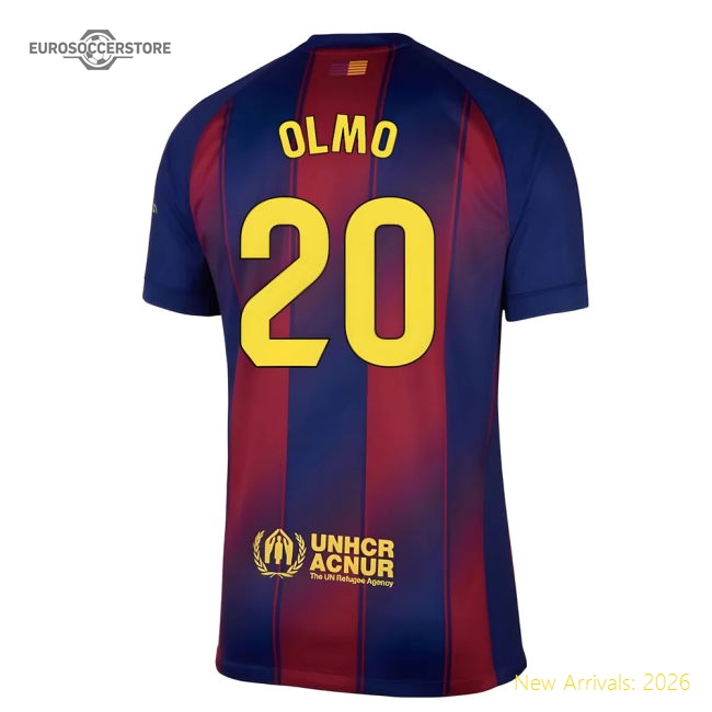 2025-2026 Barcelona Home Shirt (Olmo 20)-Football Jersey Hub