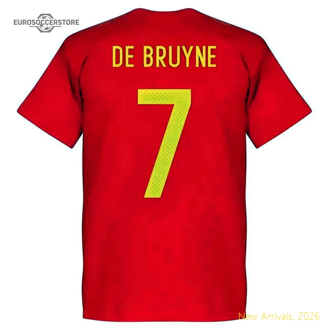 Belguim Kevin De Bruyne Team T-Shirt - Red-Football Jersey Hub
