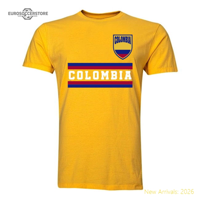 Colombia Core Football Country T-Shirt (Yellow)-Football Jersey Hub