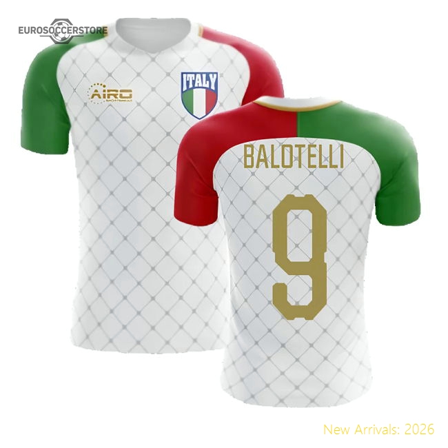 2025-2026 Italy Away Concept Football Shirt (Balotelli 9)-Football Jersey Hub