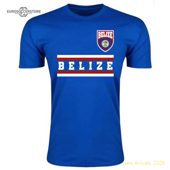 Belize Core Football Country T-Shirt (Blue)-Football Jersey Hub